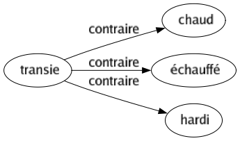 Contraire de Transie : Chaud Échauffé Hardi 