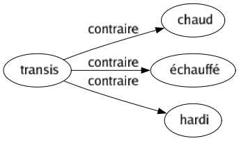 Contraire de Transis : Chaud Échauffé Hardi 