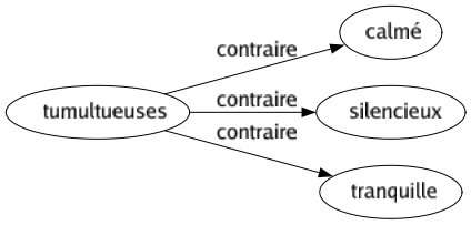 Contraire de Tumultueuses : Calmé Silencieux Tranquille 