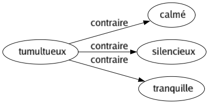 Contraire de Tumultueux : Calmé Silencieux Tranquille 