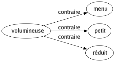 Contraire de Volumineuse : Menu Petit Réduit 