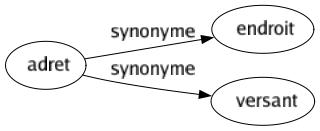 Synonyme de Adret : Endroit Versant 