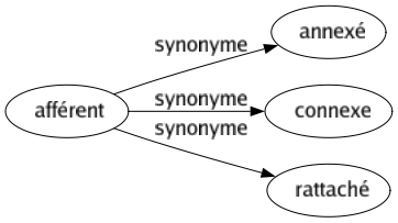 Synonyme de Afférent : Annexé Connexe Rattaché 