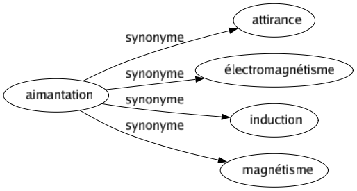 Synonyme de Aimantation : Attirance Électromagnétisme Induction Magnétisme 