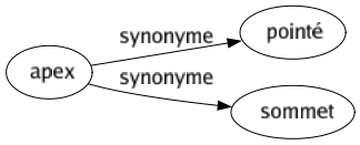 Synonyme de Apex : Pointé Sommet 