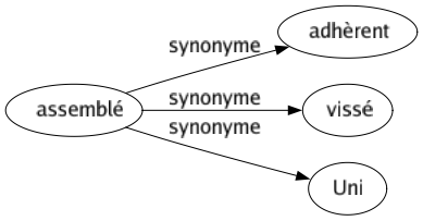 Synonyme de Assemblé : Adhèrent Vissé Uni 