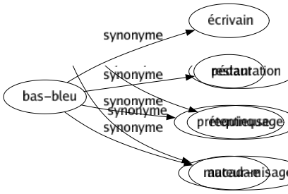 Synonyme de Bas-bleu : Écrivain Pédant Prétentieuse Auteur-e 