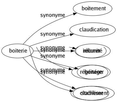 Synonyme de Boiterie : Boitement Claudication Infirmité Boitage Clochement 