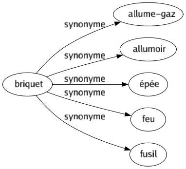 Synonyme de Briquet : Allume-gaz Allumoir Épée Feu Fusil 
