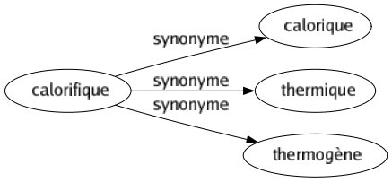 Synonyme de Calorifique : Calorique Thermique Thermogène 