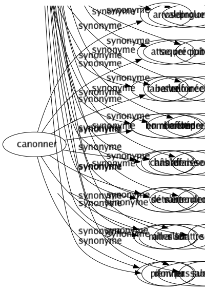 Synonyme de Canonner : Arroser Attaquer Battre Bombarder Canarder Détruire Mitrailler Pilonner 