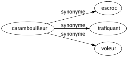 Synonyme de Carambouilleur : Escroc Trafiquant Voleur 