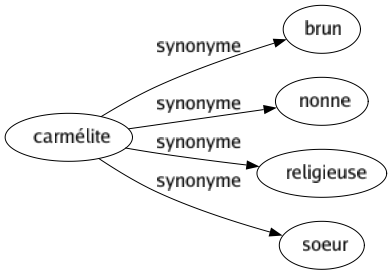Synonyme de Carmélite : Brun Nonne Religieuse Soeur 