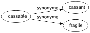 Synonyme de Cassable : Cassant Fragile 