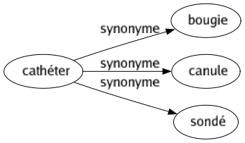 Synonyme de Cathéter : Bougie Canule Sondé 