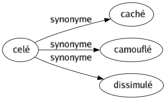 Synonyme de Celé : Caché Camouflé Dissimulé 