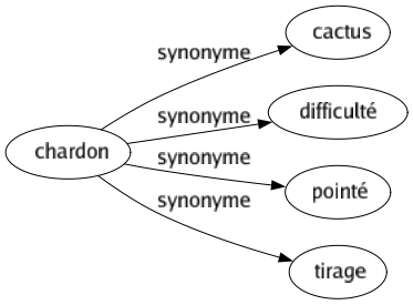 Synonyme de Chardon : Cactus Difficulté Pointé Tirage 