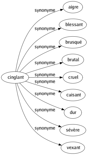 Synonyme de Cinglant : Aigre Blessant Brusqué Brutal Cruel Cuisant Dur Sévère Vexant 
