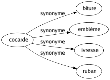 Synonyme de Cocarde : Biture Emblème Ivresse Ruban 