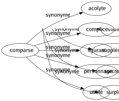 Synonyme de Comparse : Acolyte Complice Figurant Personnage Utilité 