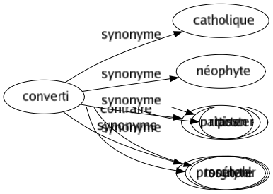 Synonyme de Converti : Catholique Néophyte Partisan Prosélyte 