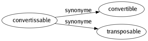 Synonyme de Convertissable : Convertible Transposable 