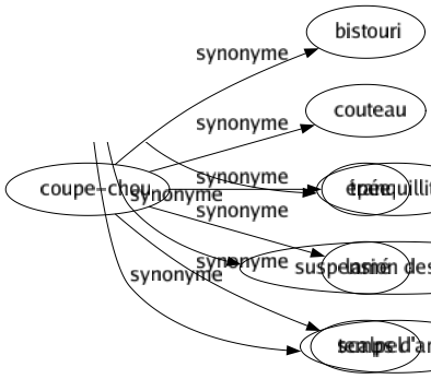 Synonyme de Coupe-chou : Bistouri Couteau Épée Lamé Scalpel 