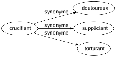 Synonyme de Crucifiant : Douloureux Suppliciant Torturant 