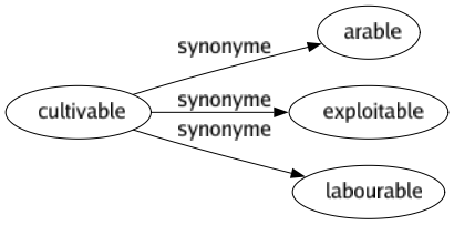 Synonyme de Cultivable : Arable Exploitable Labourable 