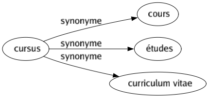 Synonyme de Cursus : Cours Études Curriculum vitae 