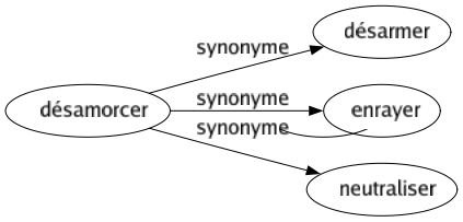 Synonyme de Désamorcer : Désarmer Enrayer Neutraliser 