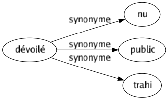 Synonyme de Dévoilé : Nu Public Trahi 