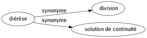 Synonyme de Diérèse : Division Solution de continuité 