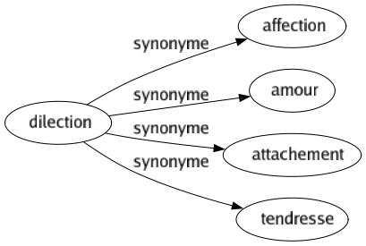 Synonyme de Dilection : Affection Amour Attachement Tendresse 