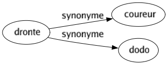Synonyme de Dronte : Coureur Dodo 