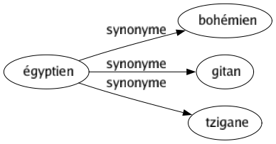 Synonyme de Égyptien : Bohémien Gitan Tzigane 