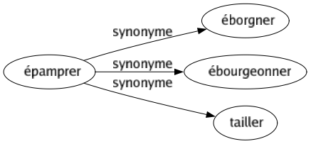Synonyme de Épamprer : Éborgner Ébourgeonner Tailler 