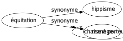 Synonyme de Équitation : Hippisme Manège 