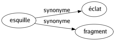 Synonyme de Esquille : Éclat Fragment 