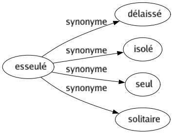Synonyme de Esseulé : Délaissé Isolé Seul Solitaire 