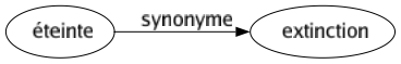 Synonyme de Éteinte : Extinction 