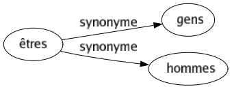 Synonyme de Êtres : Gens Hommes 