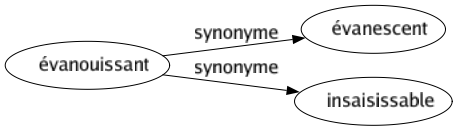 Synonyme de Évanouissant : Évanescent Insaisissable 
