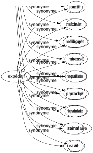 Synonyme de Expéditif : Actif Court Diligent Pressé Preste Prompt Rapide Sommaire Vif 