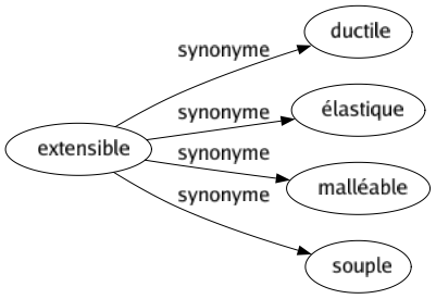 Synonyme de Extensible : Ductile Élastique Malléable Souple 