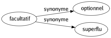 Synonyme de Facultatif : Optionnel Superflu 