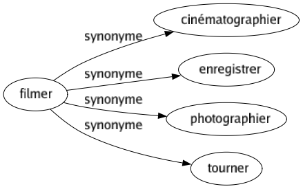 Synonyme de Filmer : Cinématographier Enregistrer Photographier Tourner 