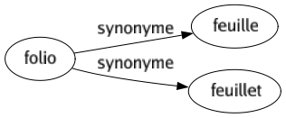 Synonyme de Folio : Feuille Feuillet 