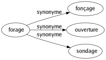 Synonyme de Forage : Fonçage Ouverture Sondage 