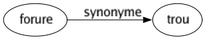Synonyme de Forure : Trou 